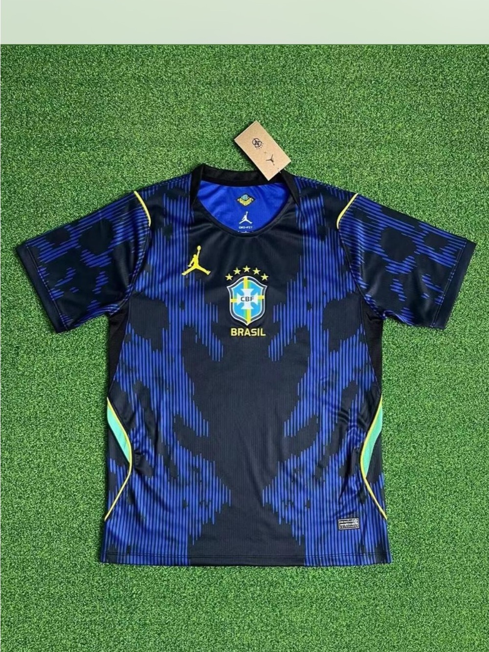 Jordan Brazil Navy and Royal Blue CBF Soccer Jersey World Cup 2026 Men’s Size L